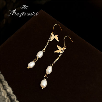 C廠【6501】天然淡水珍珠長蝴蝶流蘇耳環時尚輕奢風手工設計師耳飾飾品
 25.11-1