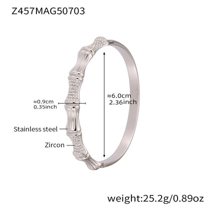 B廠【Z454】滿鑽5A鋯石卡扣高品質超閃手環組合不鏽鋼鍍18k真金不掉色 25.07-3