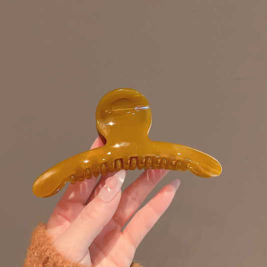 C廠【X29】素板簡約茶色抓夾品質醋酸髮夾女韓版精緻後腦勺盤髮大號鯊魚夾子
 26.03-3