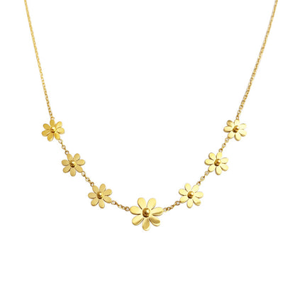 A廠【5655】把花花戴在脖子上~不鏽鋼鍍18k可水洗太陽花項鍊女輕奢高級感頸鍊 25.03-1