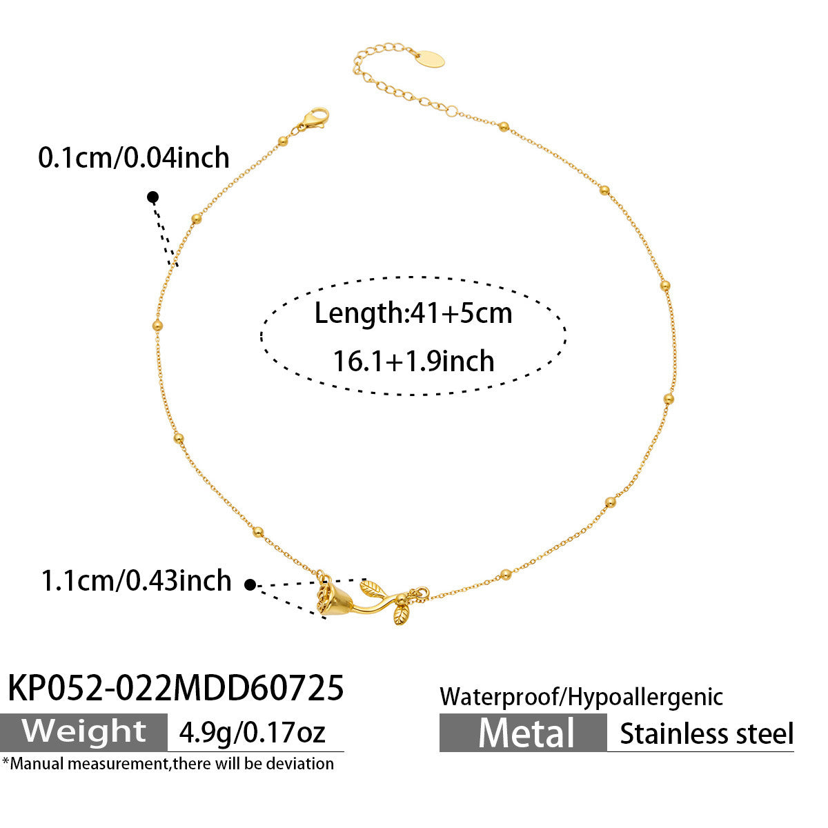 B廠【KP052】不鏽鋼鍍18k金小球鎖多吊墜項鍊組合
 26.10-3