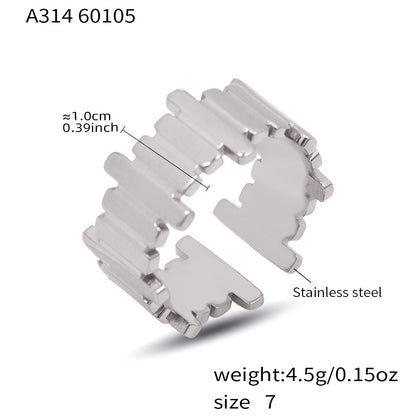 B廠【A314】歐美ins小眾設計不規則長條幾何開口戒指不鏽鋼鍍18k真金個性戒指
 26.01-1