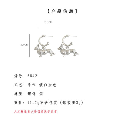 A廠【5842】小眾設計個性ins甜酷風狗狗耳環十二生肖2025新款耳環飾品女 25.04-2
