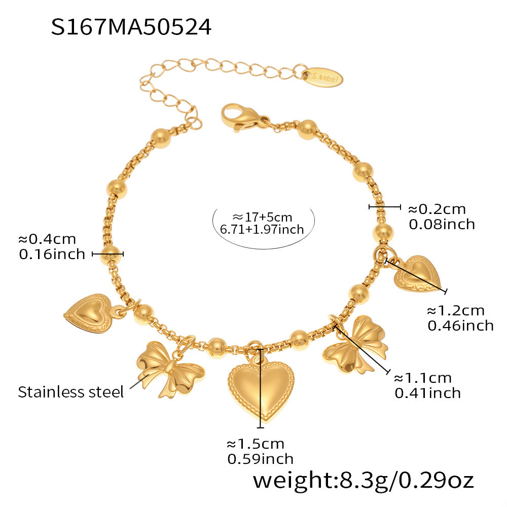 B廠 【E638】INS風不鏽鋼18k真金5A鋯石幾何多配件DIY手鍊腳鍊夏日飾品 25.06-1