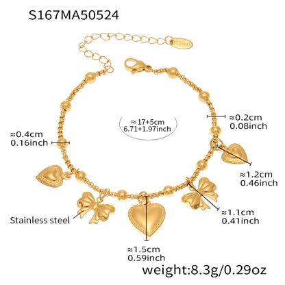 B廠 【E638】INS風不鏽鋼18k真金5A鋯石幾何多配件DIY手鍊腳鍊夏日飾品 25.06-1