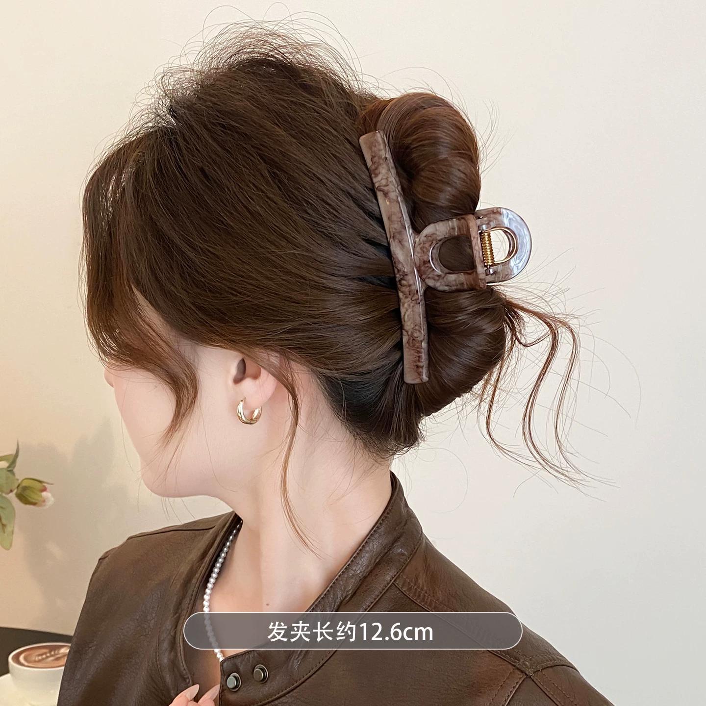 C廠【X768】氣質水墨紋暈染高品質大抓夾女2026新款復古後腦勺鯊魚夾盤髮夾
 26.08-4「C廠-單筆結帳需滿，NT$500出貨(不含運費)」