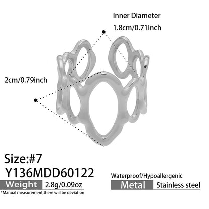 B廠【Y136】歐美ins簡約設計幾何型素圈戒指組合不鏽鋼鍍金小眾時尚開口指環
 26.01-4