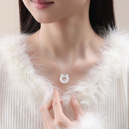 E廠【DQ2399N】原創萌馬平安扣項鍊女S925純銀新中式輕奢白玉髓生肖馬首飾
 25.12-1