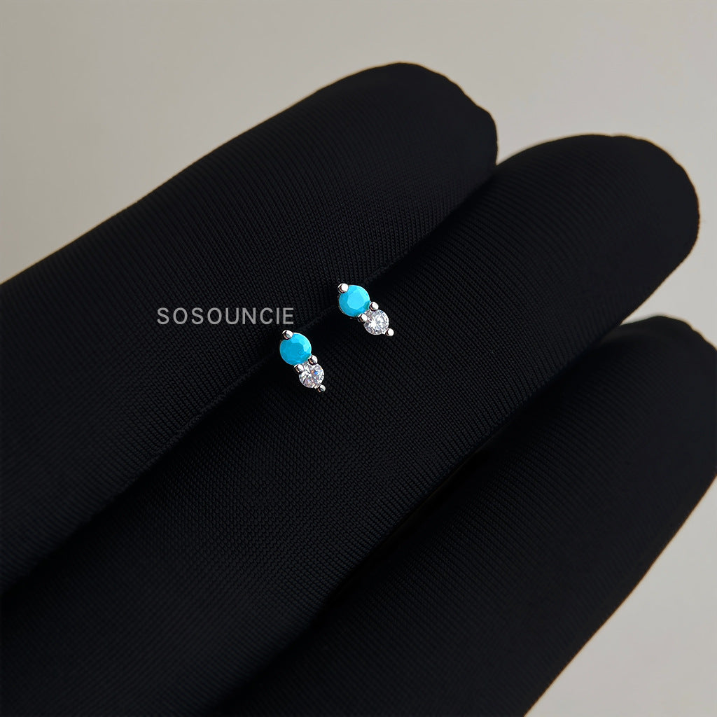 A廠【7186】迷你版小巧輕奢風通勤百搭學生s925銀針耳環清新甜美耳骨釘耳飾女
 25.12-1