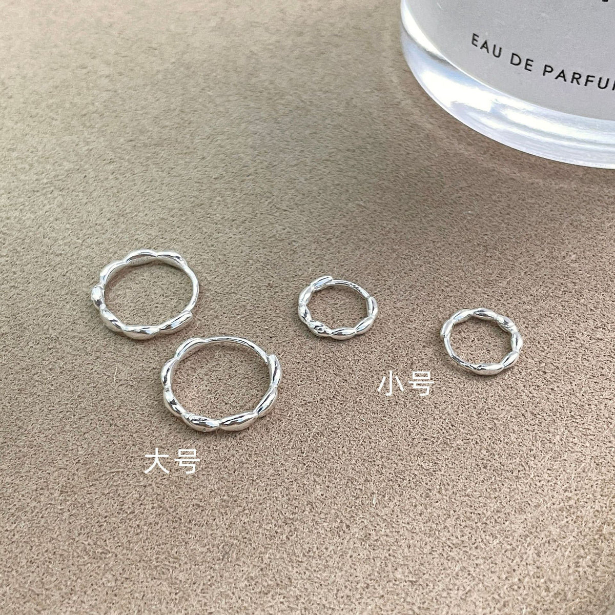 E廠【XDQ10172E】S999純銀高級感七粒米耳扣女簡約冷淡風米粒氣質耳環百搭耳飾
 26.09-1