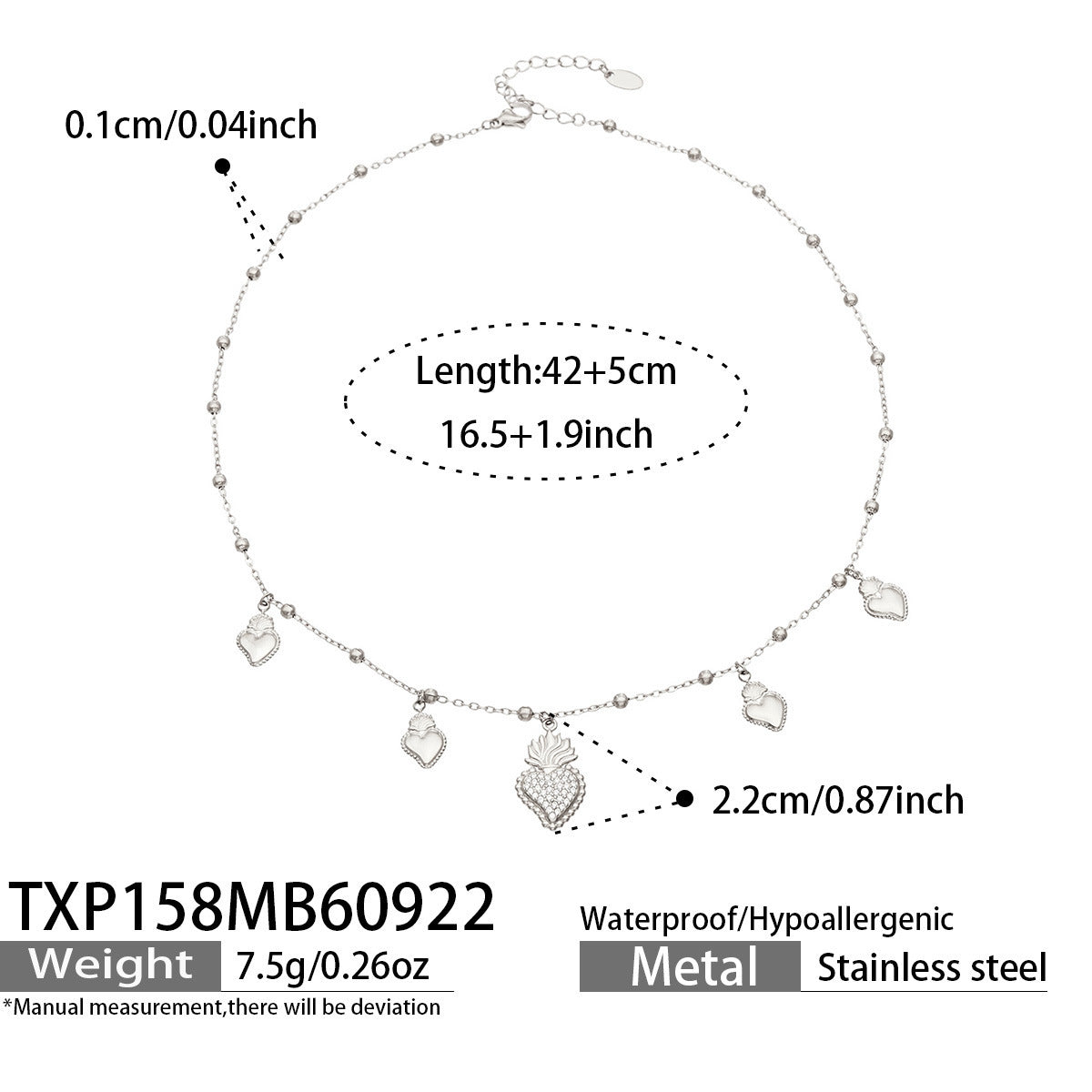 B廠【TXP158】 5A鋯石四瓣花愛心吊墜手鍊項鍊耳環飾品套裝
 26.09-4