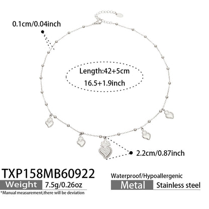 B廠【TXP158】 5A鋯石四瓣花愛心吊墜手鍊項鍊耳環飾品套裝
 26.09-4