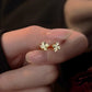 F廠【DQ10037E】999足銀森系甜美四葉草耳環女小眾設計感花朵純銀耳飾潮 25.04-3