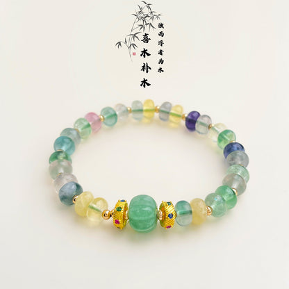 A廠【5414】天然石銀石春季全新原創手工手鍊森系清新甜美鑲鋯石手串手飾 25.01-3