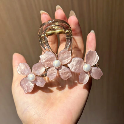 C廠【X746】氣質粉紅色花朵頭髮抓夾女高級感大號鯊魚夾2026新款髮夾髮量大髮飾
 26.08-4「C廠-單筆結帳需滿，NT$500出貨(不含運費)」