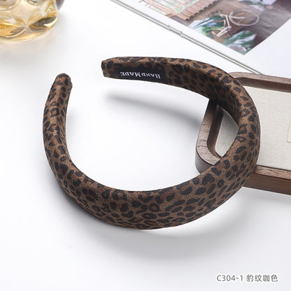 C廠【C304】復古豹紋髮箍韓版新款髮飾女氣質海綿髮捆頭扣甜酷風高顱頂頭箍
 25.11-4「C廠-單筆結帳需滿，NT$500出貨(不含運費)」