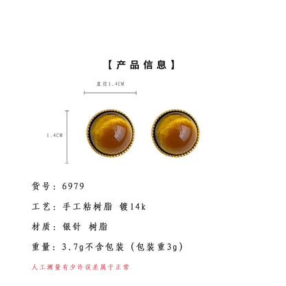 A廠【6979】文藝復古時尚通勤圓形幾何簡約百搭新款銀針耳環氣質耳飾
 25.10-5