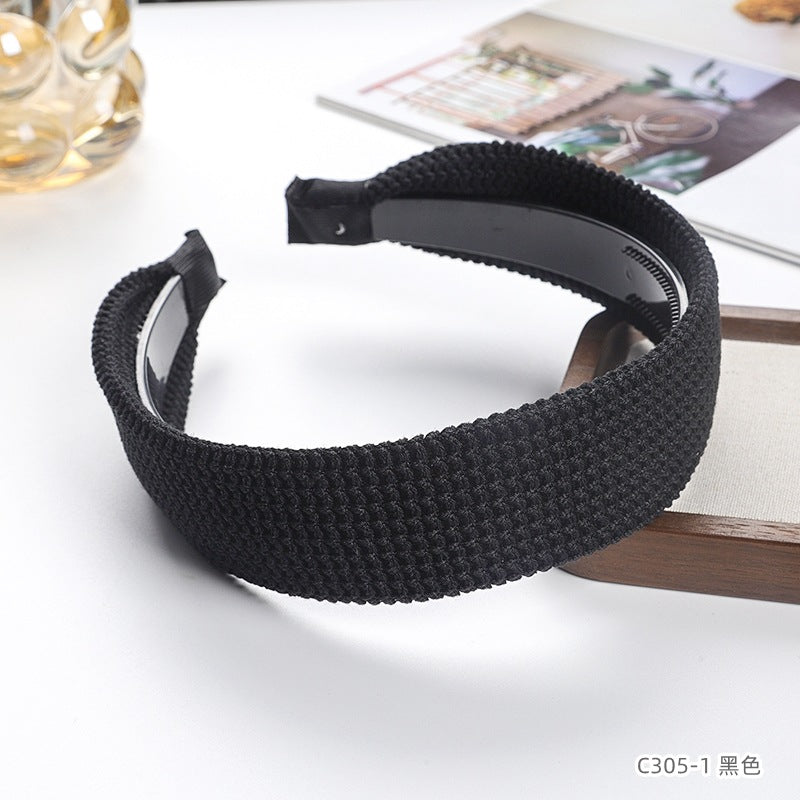 C廠【C305】針織毛線髮箍秋冬寬版髮捆頭飾純色高級感頭扣壓髮卡韓式洋氣頭箍
 25.11-4「C廠-單筆結帳需滿，NT$500出貨(不含運費)」