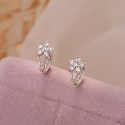 D廠【YC6582E】S925純銀雪花耳扣冬季爆款簡約氣質個性百搭清新甜美耳飾 25.01-2