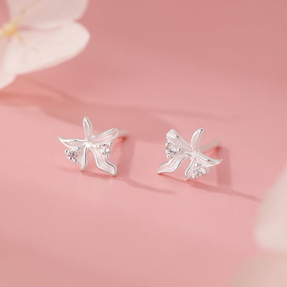 D廠【YC3259E】足銀S999高級感甜美蘭花耳環女清新森系韓風氣質小眾精緻耳飾
 26.01-2