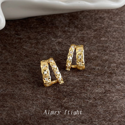 A廠【7222】微鑲鋯石時尚高級感幾何925銀針保色 新款輕奢風芒星耳飾耳環
 25.12-2