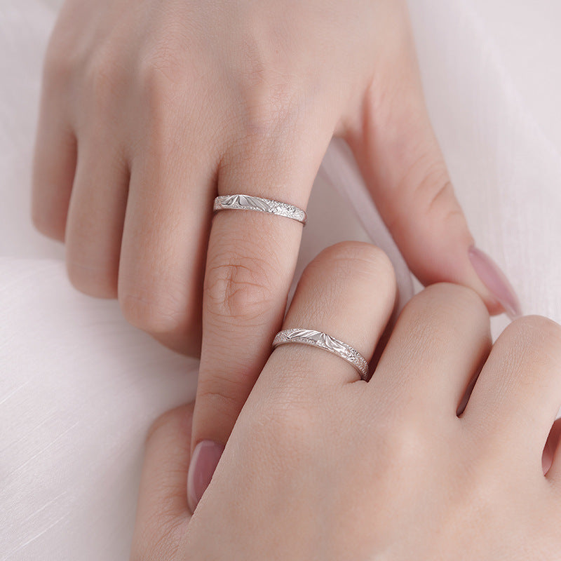 E廠【YC3035R】S999足銀蝶戀蝴蝶肌理情侶對戒溫柔一對戒指
 25.10-5