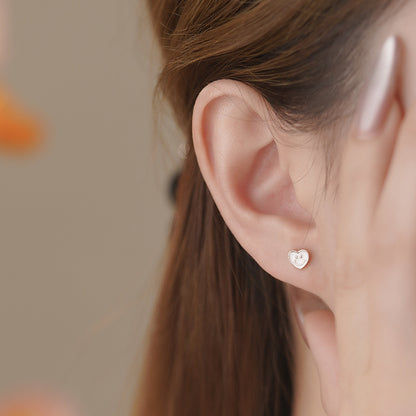 D廠【YC9611E】S999足銀愛心笑臉耳環清新甜美文藝風少女日常養耳洞耳飾 25.05-4