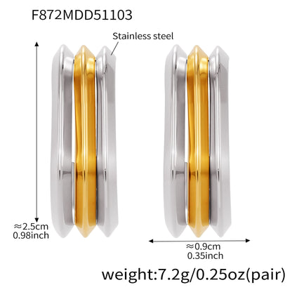B廠【F753】ins風小眾設計三層愛心耳環不鏽鋼18k鍍金耳環不掉色耳飾
 25.11-1