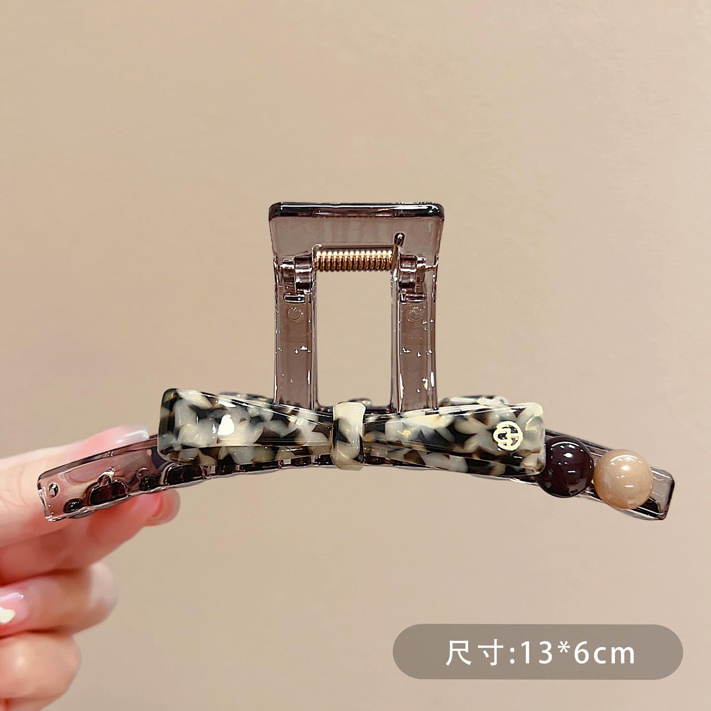 C廠【X596】豹紋蝴蝶結抓夾女大號後腦勺鯊魚夾2026新款高級感醋酸盤髮夾髮飾
 26.07-4「C廠-單筆結帳需滿，NT$500出貨(不含運費)」