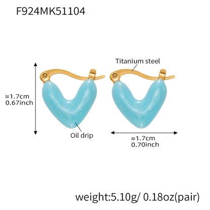 B廠【F924】ins跨境熱銷款不對稱滴油愛心耳環輕奢高質感耳扣鍍18k真金
 25.11-2
