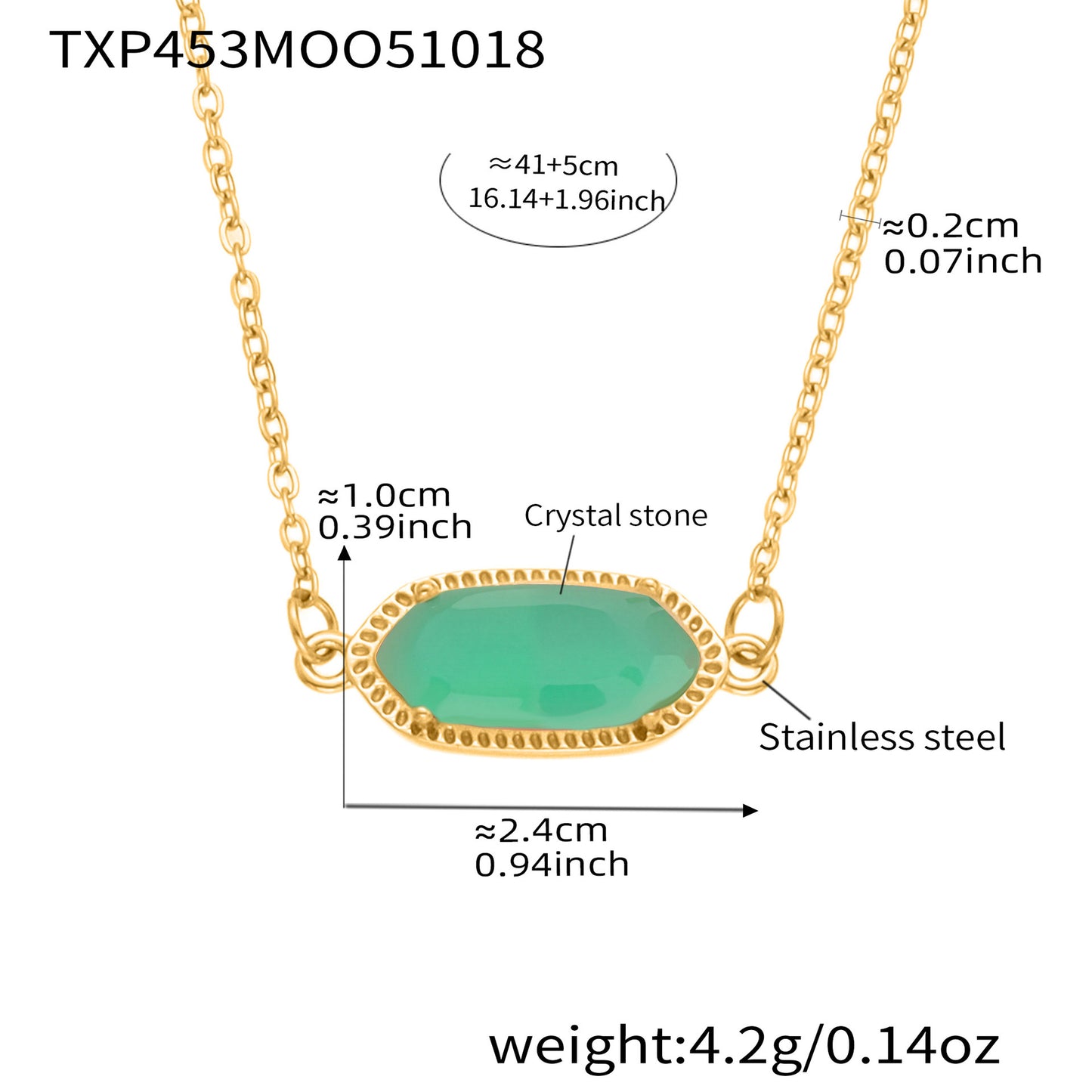 B廠【TXP453】不銹鋼天然水晶石切面爪鑲鋯石方塊五葉花吊墜項鍊手鍊套裝
 25.10-4