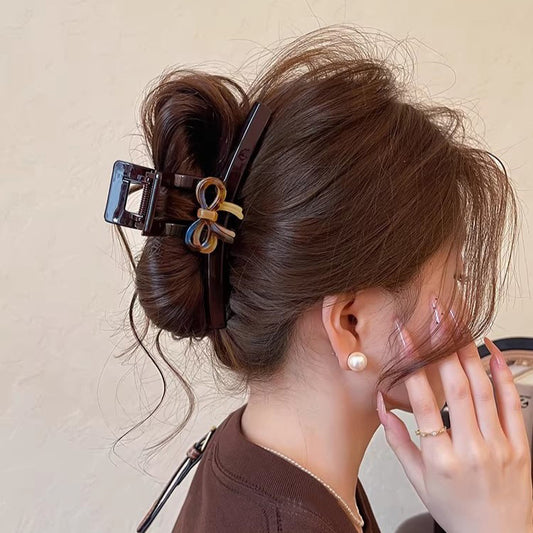 C廠【X71】暈染蝴蝶結圓珠抓夾大鯊魚夾AB面2026新款高級感後腦勺髮夾頭飾
 26.04-1