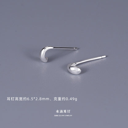 E廠【DQ11741E】S999純銀耳環女簡約四葉草足銀耳環養耳洞耳骨釘耳飾
 25.08-5