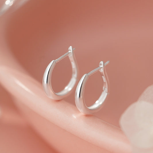 E廠【YC4712E】純銀S925極簡風簡約圓環耳扣女素圈小眾設計感百搭耳圈耳飾品
 25.11-1