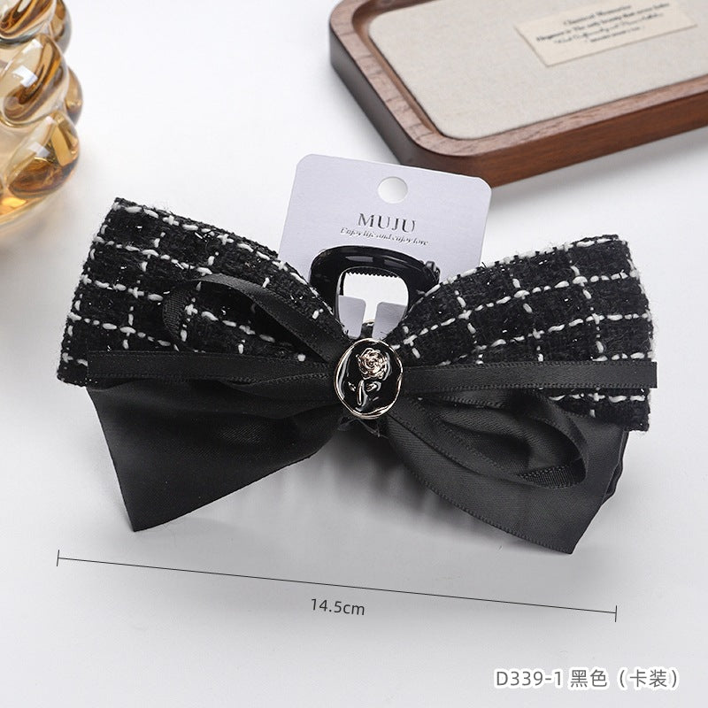 D廠【D339】小香風蝴蝶結抓夾大號多髮量鯊魚夾卡裝高級感髮飾女後腦勺髮夾
 25.11-1「D廠-單筆結帳需滿，NT$600出貨(不含運費)」