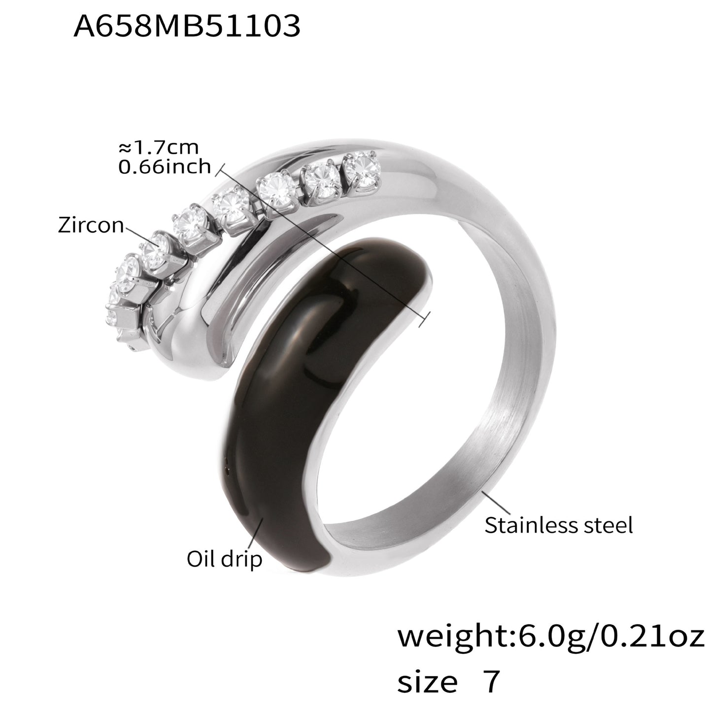 B廠【A656】跨境法式光面雙水滴開口戒指不鏽鋼鍍18k真金不掉色首飾
 25.11-2