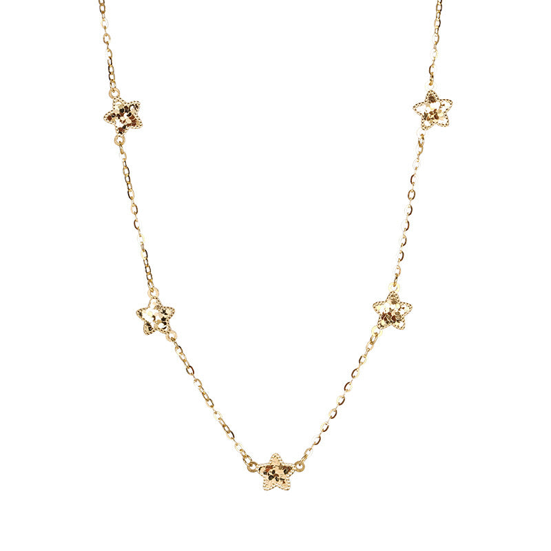 F廠【XDQ0045N】S925純銀韓版迷你星星項鍊女精緻爆閃CNC車花星形百搭鎖骨鏈
 25.10-5