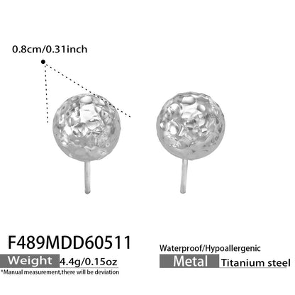 B廠【F489】marka法式不鏽鋼錫紙圓球小金球耳環小姐耳飾ins飾品鍍18k金百搭
 26.05-3