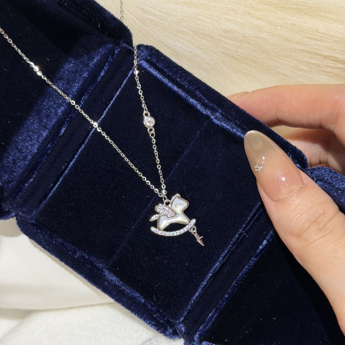 E廠【XDQ0230N】925純銀天使木馬項鍊女小眾設計百搭2026年本命年鎖骨鏈
 25.12-2