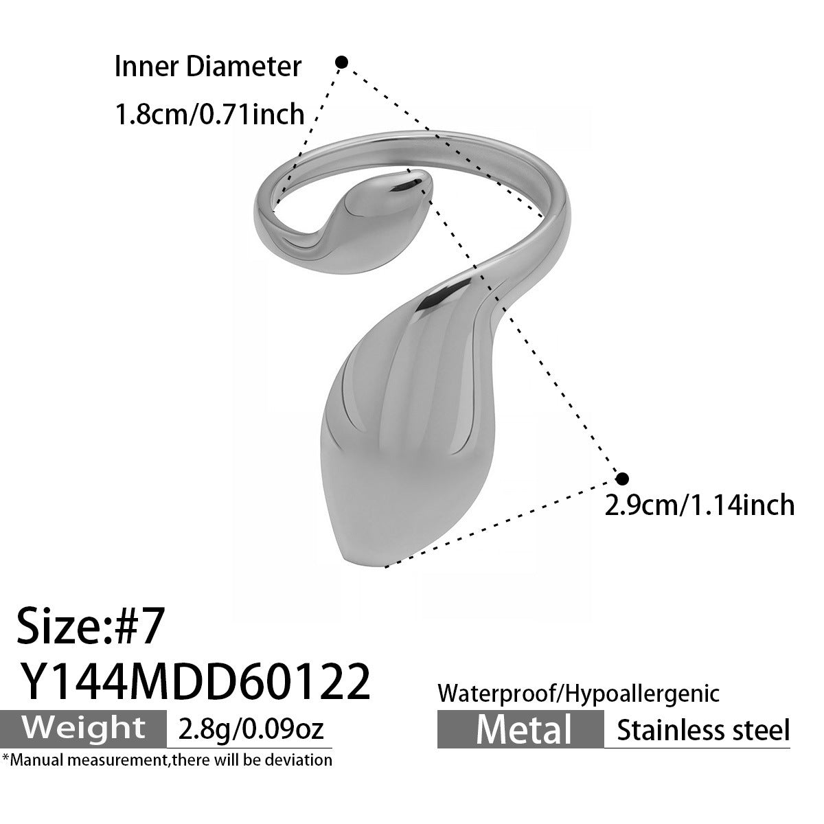 B廠【Y144】跨國小眾高級感輕奢幾何開口指環不銹鋼鍍金ins個性設計百搭戒指
 26.01-4