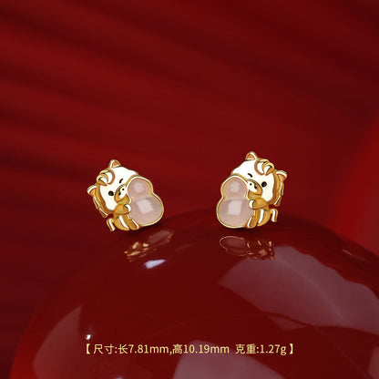 D廠【YC1013N】原創純銀S925葫蘆小馬項鍊生肖馬爾釘輕奢手鍊精緻本命年首飾
 25.12-3