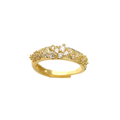 A廠【5422】中古vintage鋯石麥穗開口戒指女小眾百搭戒指復古輕奢高級感手飾 25.01-3