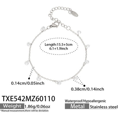 B廠【TXP542】歐美跨境小眾流蘇設計5A鋯石超閃鎖骨項鍊手鍊套裝不銹鋼鍍18k金
 26.01-2