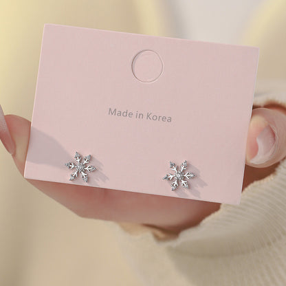 D廠【YC2197E】S925純銀秋冬新款雪花耳環女可愛甜美溫柔冬季ins風耳飾 25.01-4