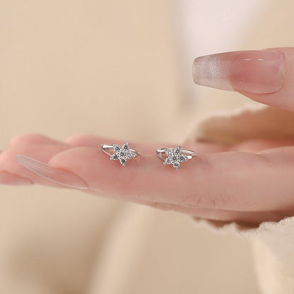 D廠【YC6582E】S925純銀雪花耳扣冬季爆款簡約氣質個性百搭清新甜美耳飾 25.01-2