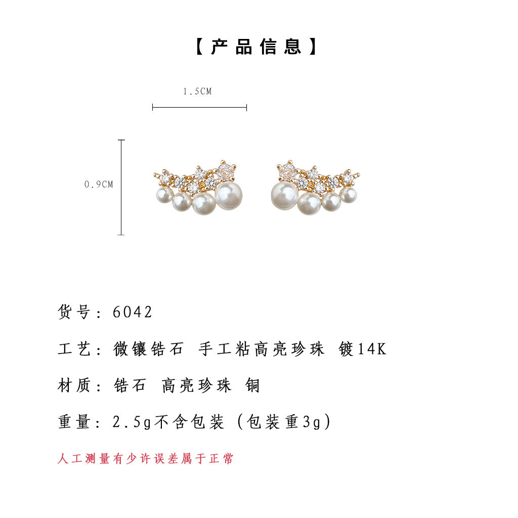 A廠【6042】實物很美~輕奢高級感煙火鋯石耳環女2025新款爆款小眾設計感耳飾
 25.12-1