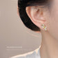 A廠【7185】微鑲鋯石925銀針鍍14K簡約個性時尚通勤高級感蝴蝶結耳環耳飾
 25.12-1