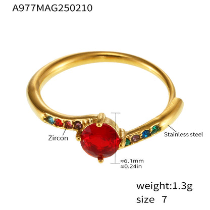 B廠【A977】簡約個性砝碼彩釉愛心設計感飾品小眾輕奢鈦鋼鍍金寬麵戒指 25.02-3