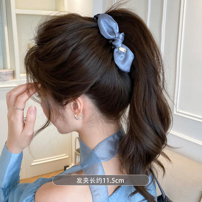 C廠【X483】韓國高級感蝴蝶結香蕉夾豎夾髮夾女後腦勺抓夾2026新款高馬尾髮飾
 26.06-3