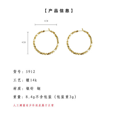 A廠【5912】歐美復古金屬圓圈耳環網紅氣質小眾設計感耳圈新款潮洋氣耳飾 25.05-1